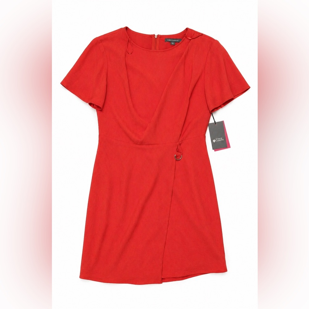 Vince Camuto Red Flutter Sleeve Sheath Dress